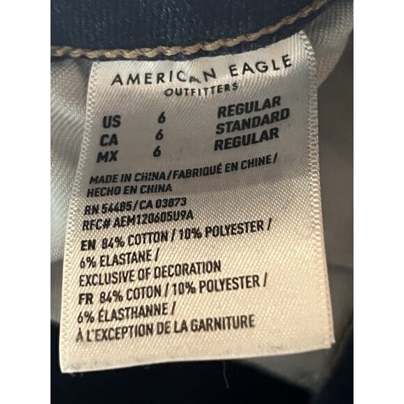 American Eagle Skinny Jegging Jeans Womens 26 Dark Wash Denim Ripped Stretch - Picture 10 of 11